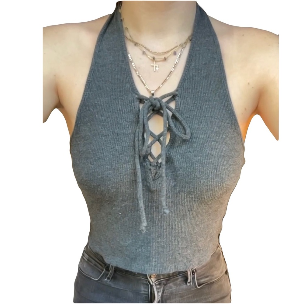 Kendall & Kylie Grey halter tank